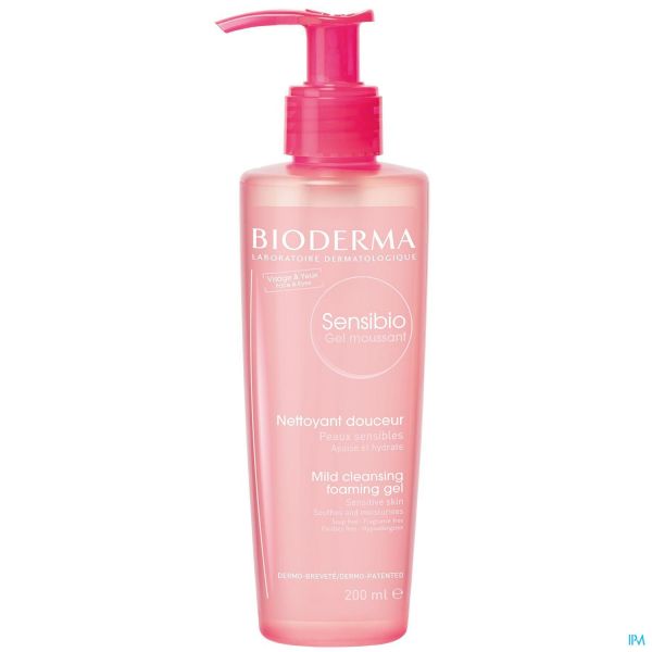 SENSIBIO GEL MOUSSANT 200ML NETTOYANT DOUCEUR BIODERMA ROSE 200 ML