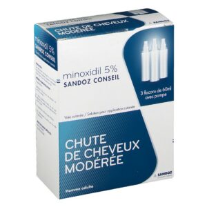 MINOXIDIL 5 % SOLUTION SANDOZ 3 FLACON